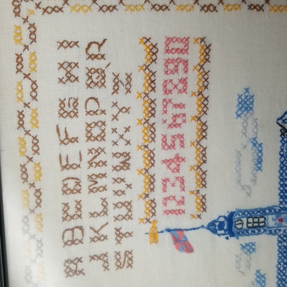 Vintage Cross-Stitch Sampler Glass Framed - Picture 8 of 13